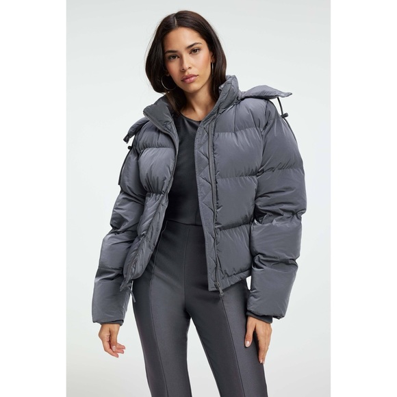 Good American Jackets & Blazers - NWT Good American Blue quilted puffer jacket
